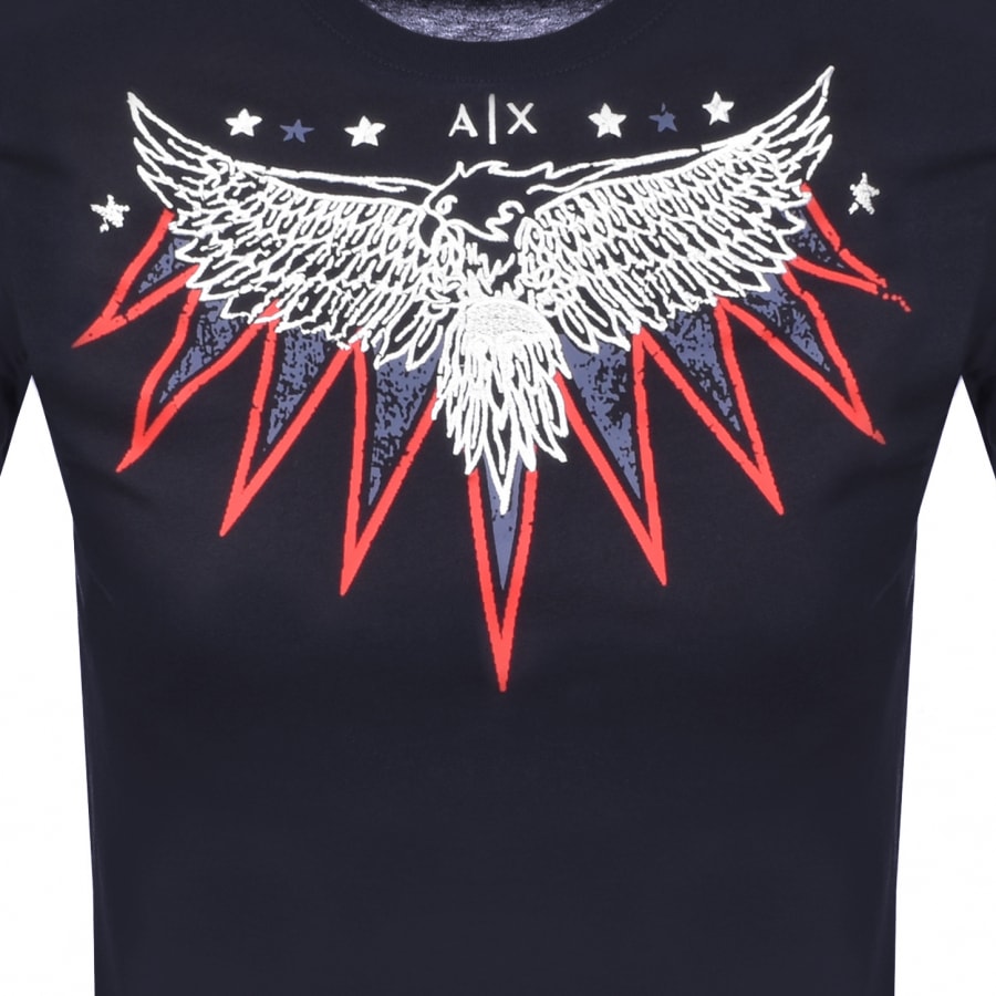 Alternative Image for ProductArmani Exchange Crew Neck Logo T Shirt Navy3